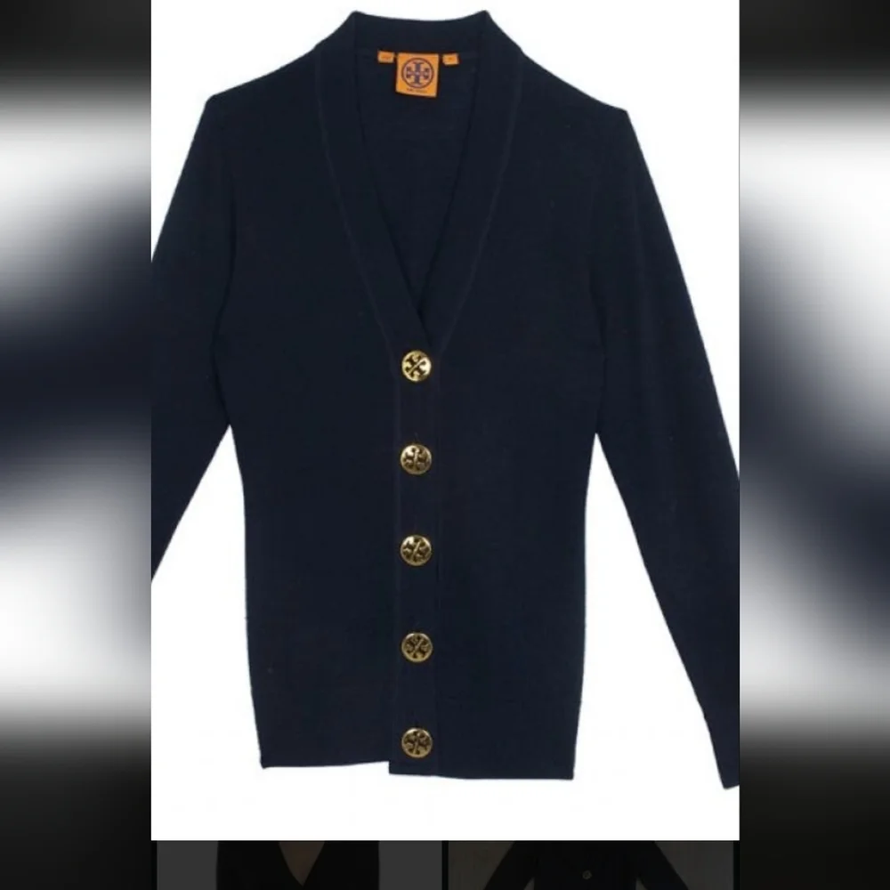 Tory Burch Dark Blue‎ Cardigan with Gold Buttons